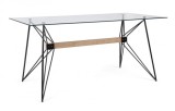 Cumpara ieftin Masa cu picioare din fier negru si sticla Primary 160x80x75 cm