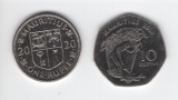 Mauritius - set de monede 1 rupie 2020 si 10 rupii 2019 aUNC / XF
