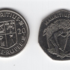 Mauritius - set de monede 1 rupie 2020 si 10 rupii 2019 aUNC / XF