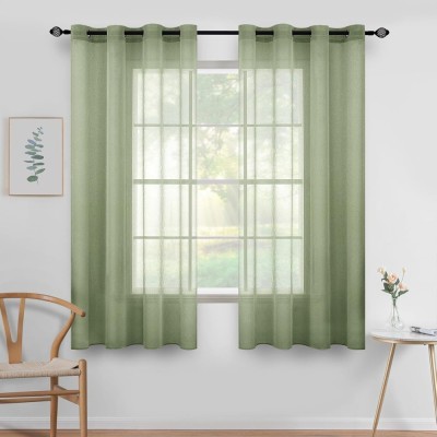 Set 2 Bucati Draperie, Semitransparenta 140 X 160 Cm, Verde - CN foto