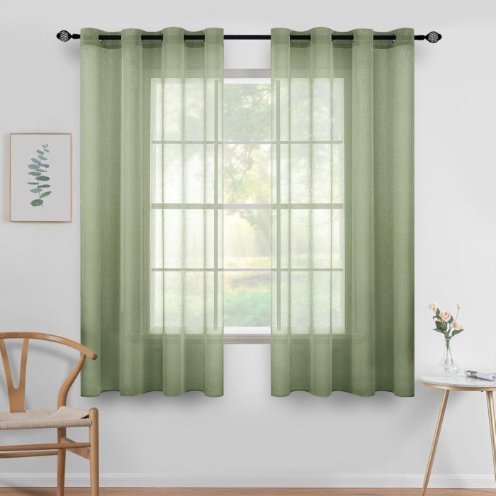 Set 2 Bucati Draperie, Semitransparenta 140 X 160 Cm, Verde - CN