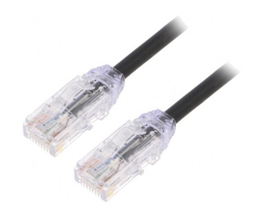 Patch Cord TX6A-28 U/UTP Cat 6a Negru 2m foto