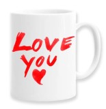 Cana alba personalizata &quot;Love You&quot;, INOVATIX&reg;. 330ml, Oem