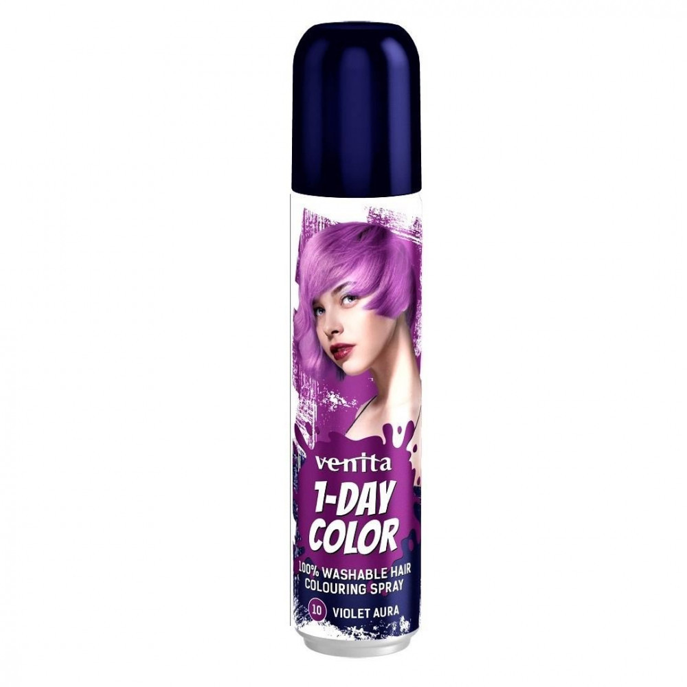 Spray colorant pentru par, fixativ, Venita, 1-Day Color, nr 10, Violet, Mov  | Okazii.ro