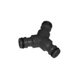 Cumpara ieftin Conector pentru furtun, 3 cai, plastic, 1/2&quot;, negru