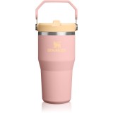 Stanley IceFlow&trade; Flip Straw 2.0 Tumbler sticlă termos din oțel inoxidabil Peach Rose 590 ml