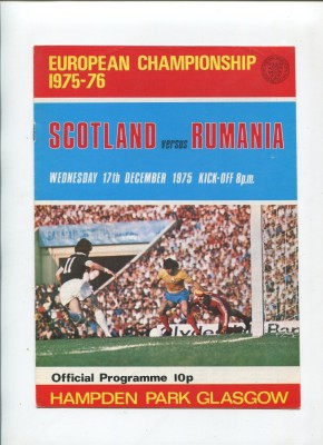 Program oficial Scoția - Rom&amp;acirc;nia 1975 foto