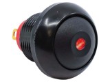 Comutator E-SWITCH SPST-NO cu LED roșu, 0,2A/50VDC, acționat prin apăsare