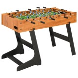 Masa Fotbal Pliabila vidaXL, 121cm, Maro Deschis, MDF+Otel, 22 Jucatori, 2 Mingi, Porti, Scor, Joc Acasa, Adulti/Copii