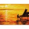 Tablou pictat manual, Pianist, 100x60cm ulei pe panza in cutit efect 3D, Spectaculos