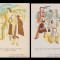 1946 Lot de 2 cartoane ilustrate de propaganda comunista editate de Partidul Comunist Rom&acirc;n, grafica Marvan