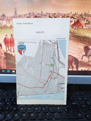 Craiova, Galați, planul municipiilor cu stema, color, circa 1930, 109 foto