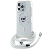Husa pentru iPhone 14 Pro Max - Karl Lagerfeld IML MagSafe (KLHMP14XHCCHNT) - Transparent Choupette Head&amp;Cord