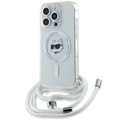 Husa pentru iPhone 14 Pro Max - Karl Lagerfeld IML MagSafe (KLHMP14XHCCHNT) - Transparent Choupette Head&amp;amp;Cord foto