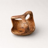 Fructiera din lemn de măslin cu m&acirc;ner 30 cm