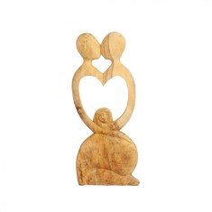 Sculptura din lemn cu tematica romantica Wooden Infinity Lovers, Tip III
