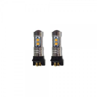Set 2 becuri led PW24W cu 10SMD Cree Portocaliu foto