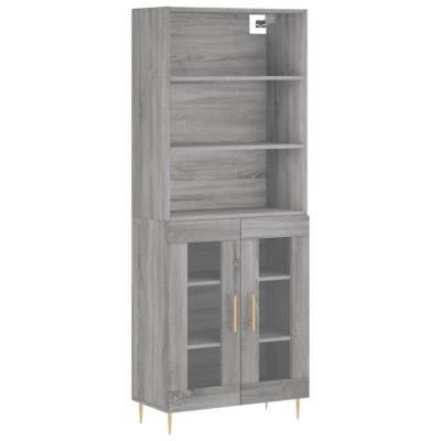 Dulap inalt, gri sonoma, 69,5x34x180 cm, lemn compozit foto