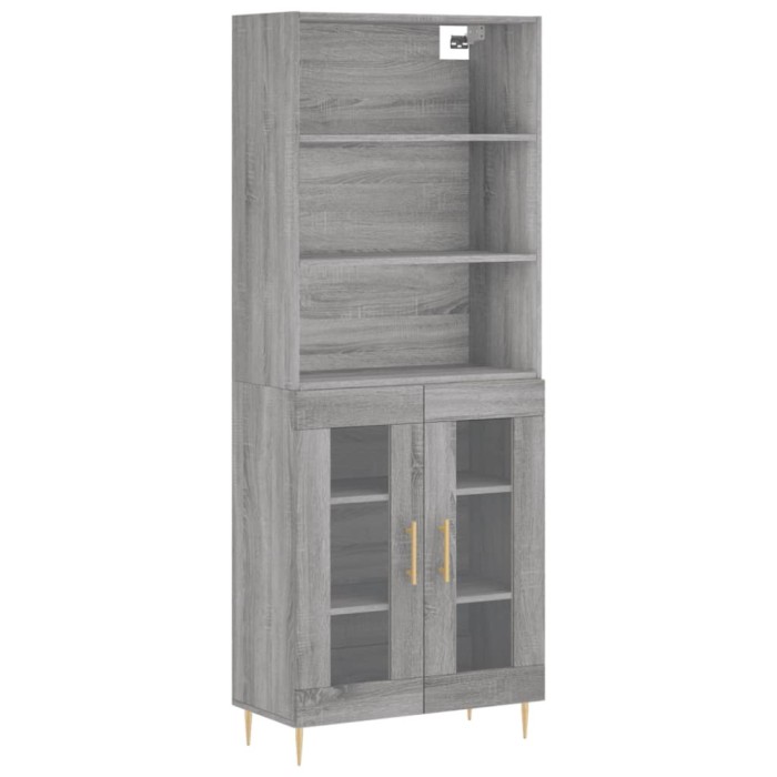 Dulap inalt, gri sonoma, 69,5x34x180 cm, lemn compozit