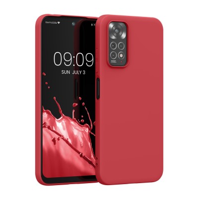 Husa kwmobile pentru Xiaomi Redmi Note 11/Redmi Note 11S, Silicon, Rosu, 57368.09 foto