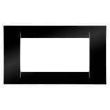 Rama Gewiss System GW22114, 4 module, negru, pentru priza / intrerupator