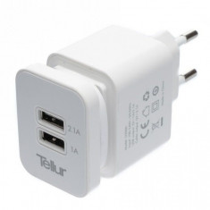 Tellur Incarcator Retea Dual USB 2.1 A Alb TLL151031