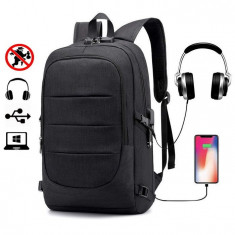 Rucsac barbati Smart multifunctional, usb, cifru negru C3 foto