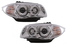 Faruri BMW Seria 1 E81 E82 E87 E88 (2004-2011) Angel Eyes Crom Performance AutoTuning foto