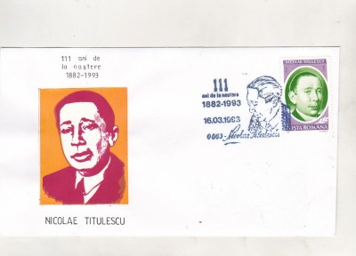 bnk fil Plic ocazional N Titulescu 111 ani de la nastere foto