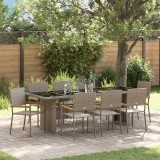 vidaXL Set de masă pentru grădină 9 pcs Gri 8 locuri Poliratan