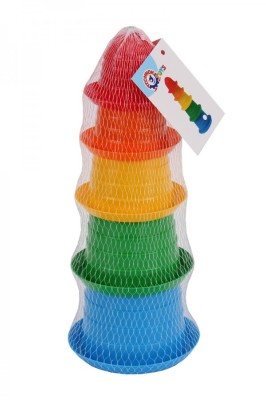 Jucarie educativa tip piramida, TechnoK, 5 pahare tip palarii sombrero foto