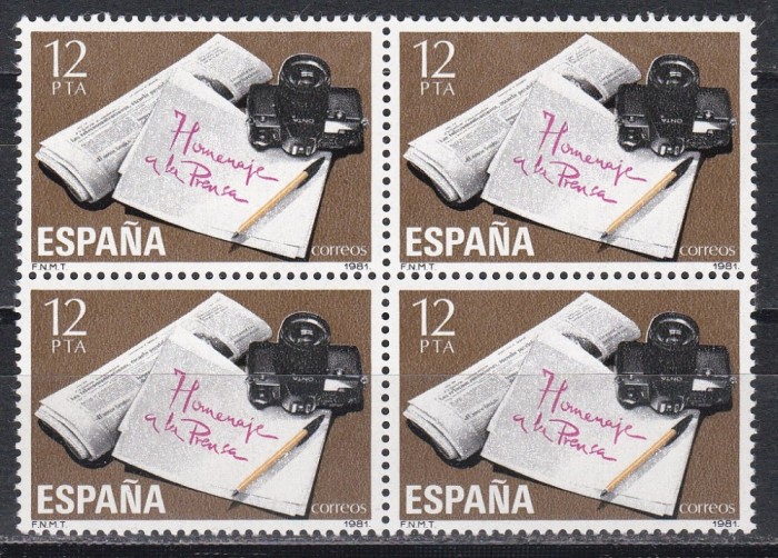 Spania 1981 - Presă, Bloc de 4, MNH