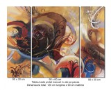 Cumpara ieftin Tablou abstract pictat manual - Cosmic - 120x90cm tablou abstract 3 piese, ulei pe panza - Senzatie!