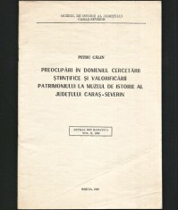 PREOCUPĂRI &Icirc;N DOMENIUL CERCETĂRII ȘTIINȚIFICE ȘI VALORIFICĂRII PATRIMONIULUI LA MUZEUL DE ISTORIE, JUDEȚUL CARAȘ-SEVERIN - PETRU CĂLIN, BANATICA, 1990