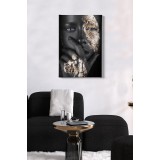 Tablou Canvas Femeie Afracian, Multicolor, 70 x 50 cm