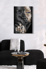 Tablou Canvas Femeie Afracian, Multicolor, 70 x 50 cm foto