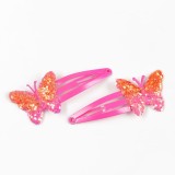 Set 2 agrafe roz cu fluture