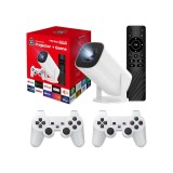 Consola de jocuri cu proiector, 4K, 2 joystick-uri, wireless, Ultra HD, Android 11, telecomanda