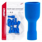 Set 10 Conectori Mama Izolati Albastri, 0.75-2.5mm&sup2;, 18-14AWG, Sertizare Cablu, PVC