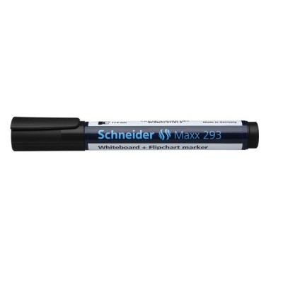 Marker Schneider Maxx 293, Pentru Tabla De Scris+flipchart, Varf Tesit 2-5mm - Negru foto