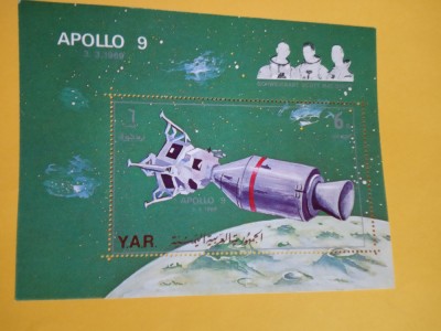 YEMEN, APOLLO 9 - COLIȚĂ MNH foto