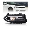 Far Dodge Charger, 06.2014-2015, montare fata, dreapta, cu indicator led; cu lumini de zi tip LED; Tip=USA; HiR2+LED; manual; cu capac; cu bec; Omolo