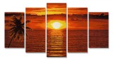 KIT PICTURA PE NUMERE SCHIPPER APUS IN CARAIBE, 5 TABLOURI, Simba
