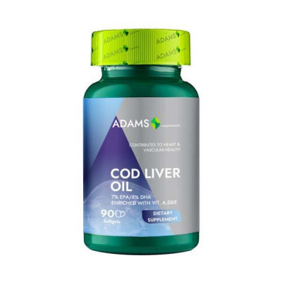 Cod Liver Oil 1000 miligrame Adams Vision 90cps foto