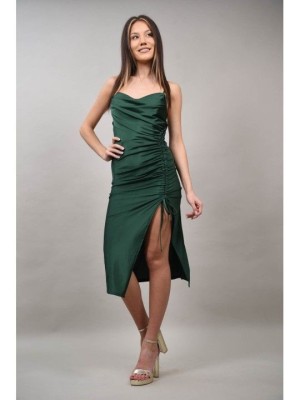 ROCHIE LUNGA DE OCAZIE SIDEF ELASTICA CU FROSINEU SI CUPE SERENITA XS-S Verde Smarald foto