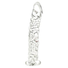 Dildo Twist, Sticla Premium, Transparent, 15 cm, Passion Labs