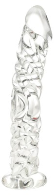 Dildo Twist, Sticla Premium, Transparent, 15 cm, Passion Labs foto