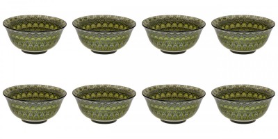 Set boluri, 8 piese, 500 ml, Ceramica, Verde foto