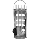 Cumpara ieftin Set 4 Accesorii cu Suport pentru Semineu si Soba din Inox, 66 cm, Argintiu