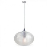 PENDUL TAVAN 35CM STICLA TRASNPARENTA - DIAMOND, V-TAC